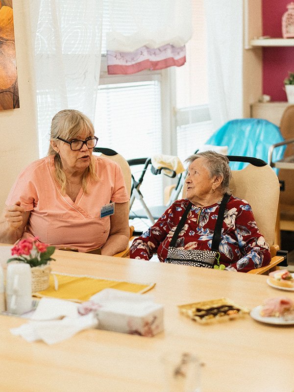 Caregiver with elderly woman